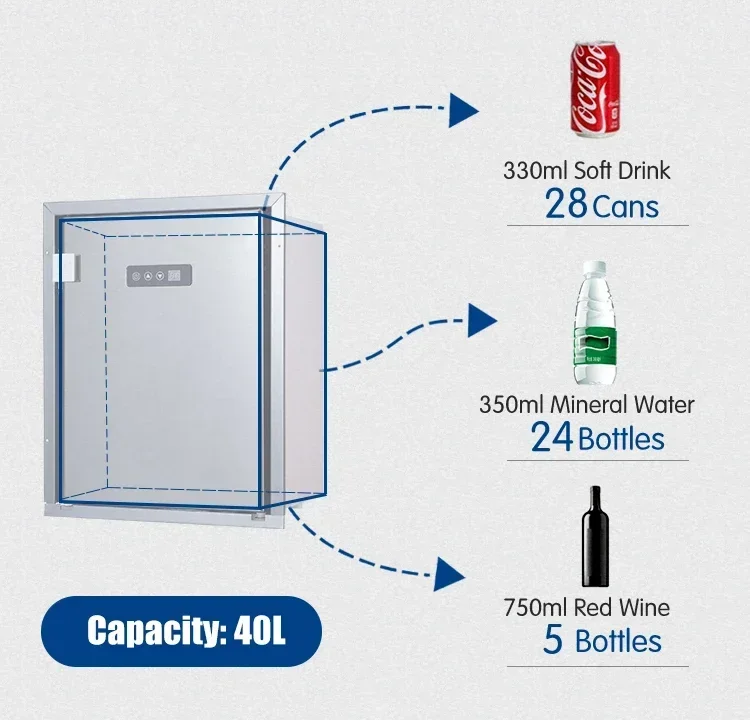 12v Car Refrigerator Boat Compressor Fridge DC Compressor Built-in Upright 12V 24V Dual Zones Fridge RV Refrigerator