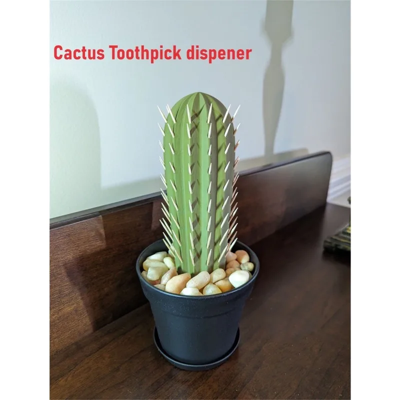 3D printing cactus simulation potted toothpick box cactus Toothpick dispenser view 2