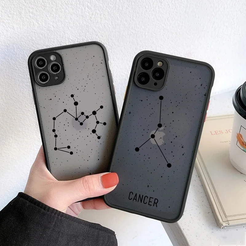 Twelve constellations Phone Case For iPhone 16 11 12 13 14 15 Pro Max Plus XR 7 8 Plus X XS Max SE 2 Hard Matte Shockproof Cover