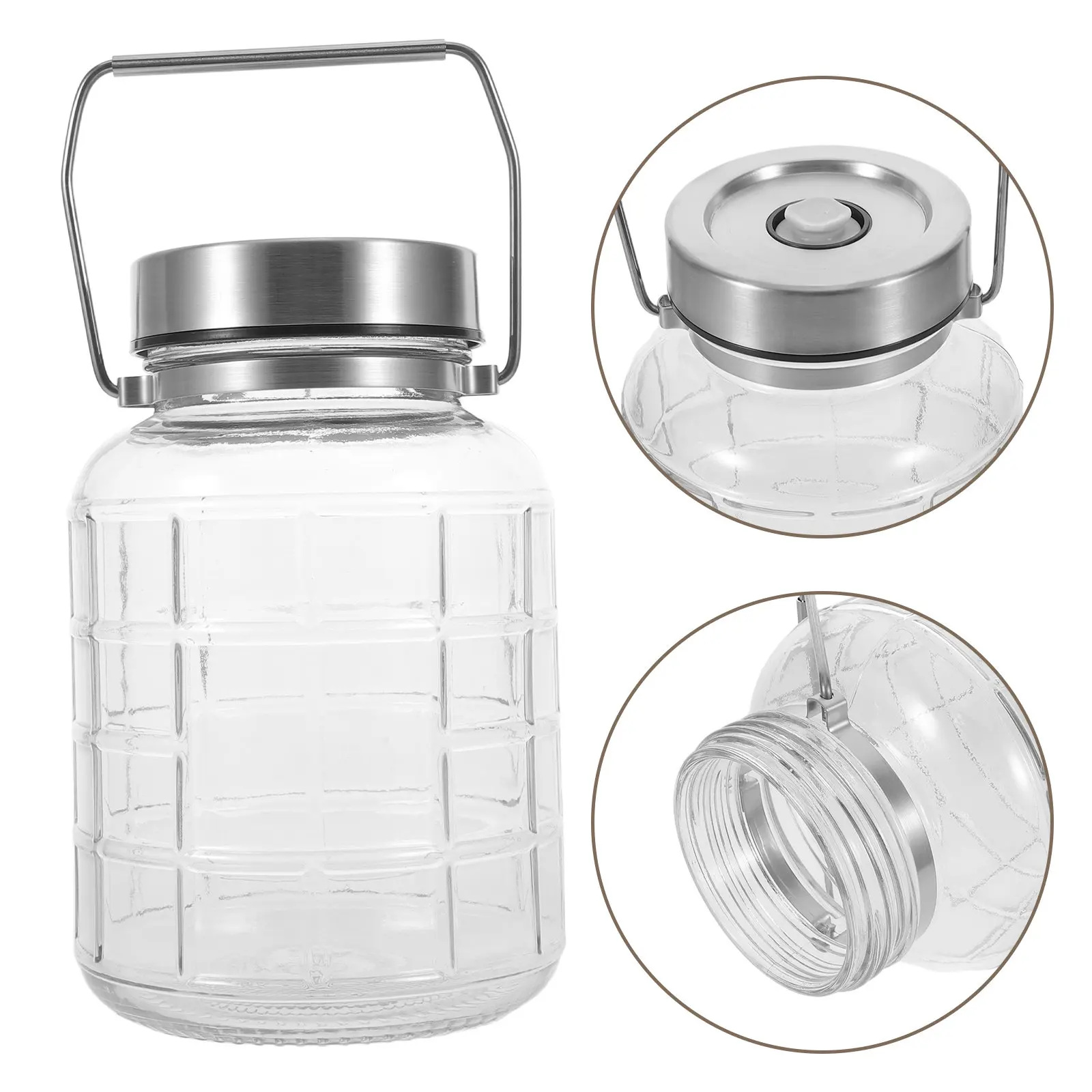 

2000ml Airtight Glass Fermenting Jar Wide Mouth for Pickling Kimchi Vegetable Wine Home Brewing Containers Pickle Containers