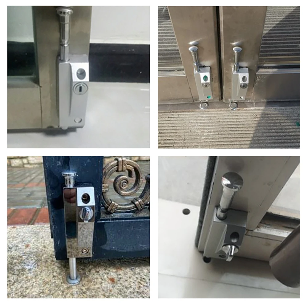 Cerradura de piso de madera para puerta, Perno de resorte, bloqueo de piso, enmarcado, pestillo de bloqueo de puerta giratorio automático, 1 piezas