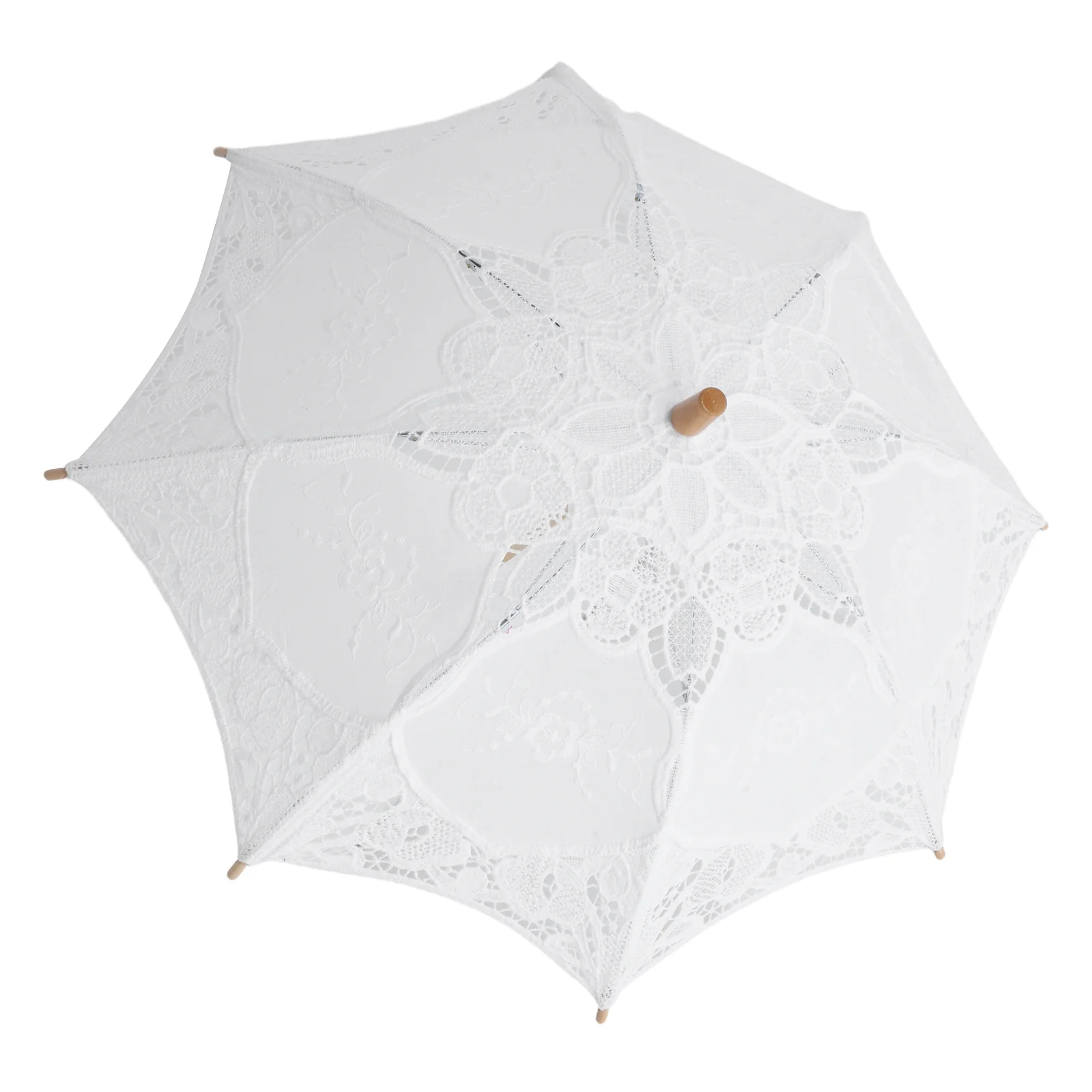 

Lace Umbrella Bridal Accessories Retro Decor Craft Festival Wedding Parasol Wooden Travel Umbrellas for Tea Party