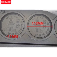 XEOLEO Commerical 3PCS Coin Waffle Maker Korean Gold Coin Bread Waffle Machine 1400W Non-stick Coating Electric/Gas 5