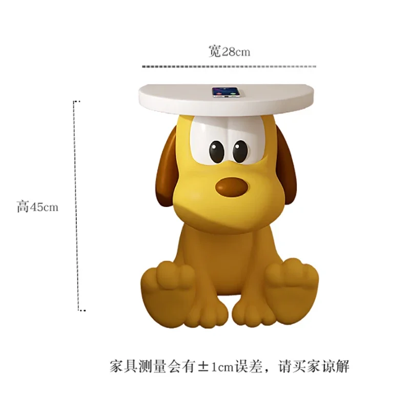 Sculpture Yellow Dog Tea Table Home Living Room Sofa Corner Table Floor Decoration Bedroom Bedside Cabinet Furniture Customized