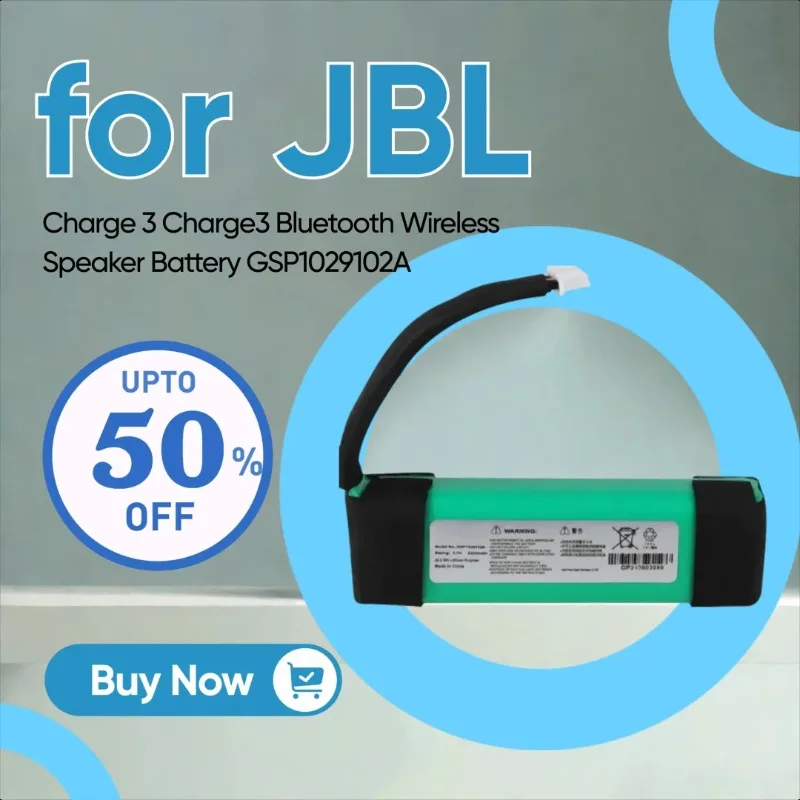 

3.7V 6000mAh for JBL Charge 3 Charge3 Bluetooth Wireless Speaker Battery GSP1029102A for JBL Speaker Charge 3 Batteries + Tool