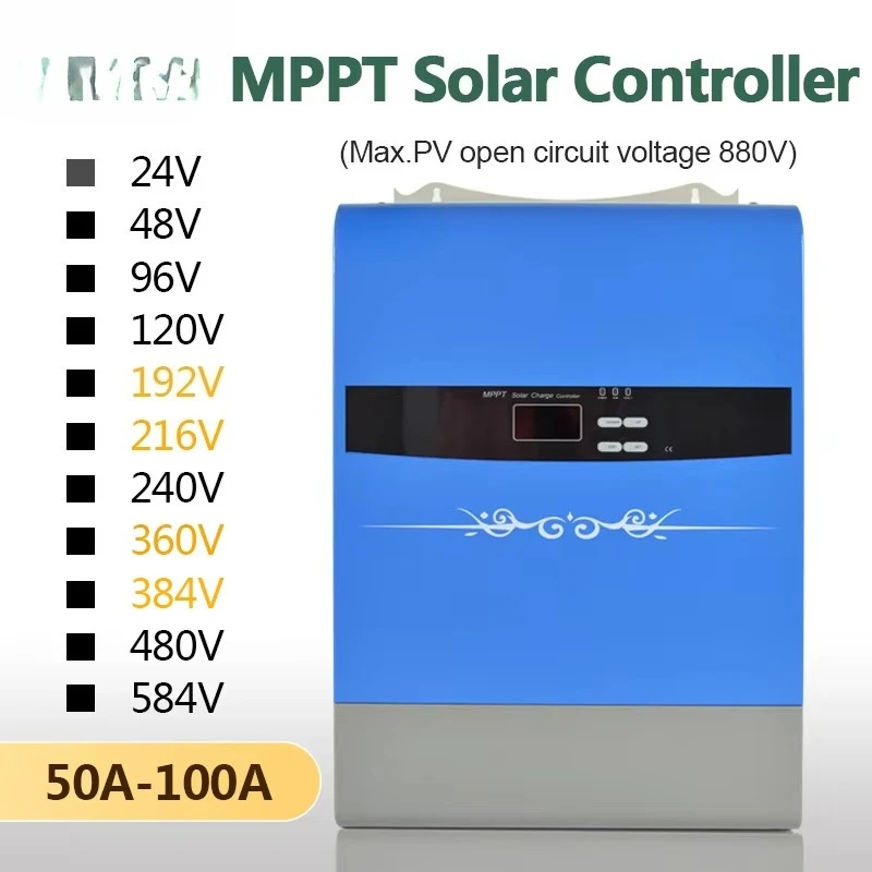 High Voltage  50A 80A 100A 192V 384V 96V 220 - 360VDC  MPPT Solar Charge Controller