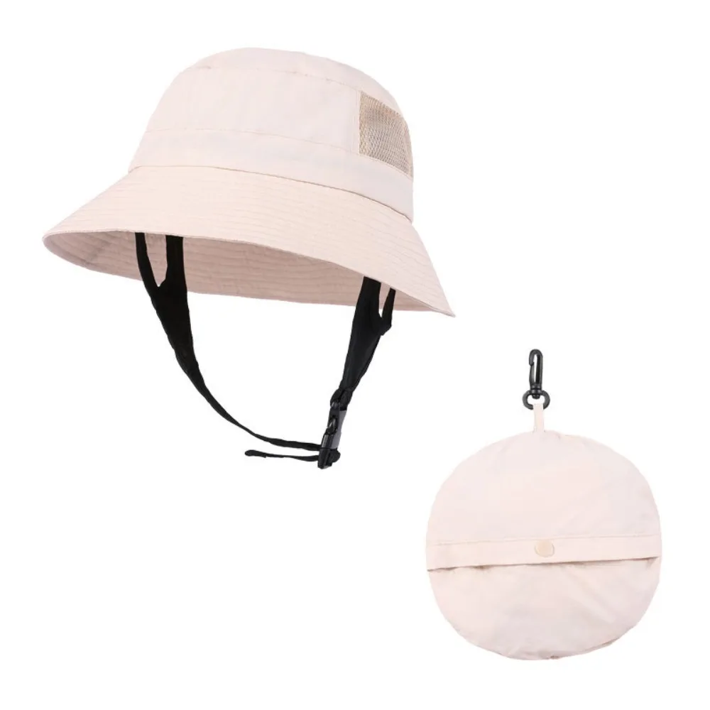 

Mesh Waterproof Beach Surf Cap Breathable Foldable Fishing Cap Unisex with Chin Strap Wide Brim Sun Hat Outdoor Fishing