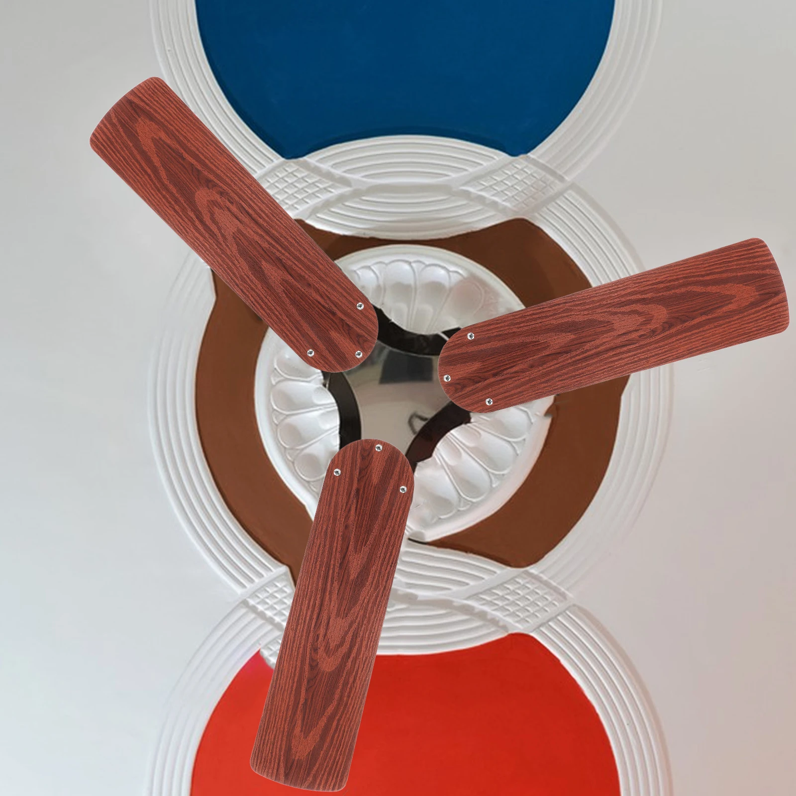 

1pcs Walnut Wood Grain Fan Blades Replacement Ceiling Fan Accessories Quiet Home Decor Living Room Bedroom Plastic