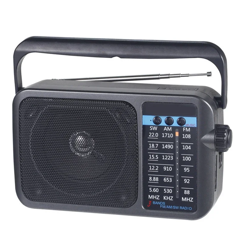 Portable AM FM Radio With Speakers Compact Battery-Powered Handheld FM Radio Retro Vintage Radio For All Occasions