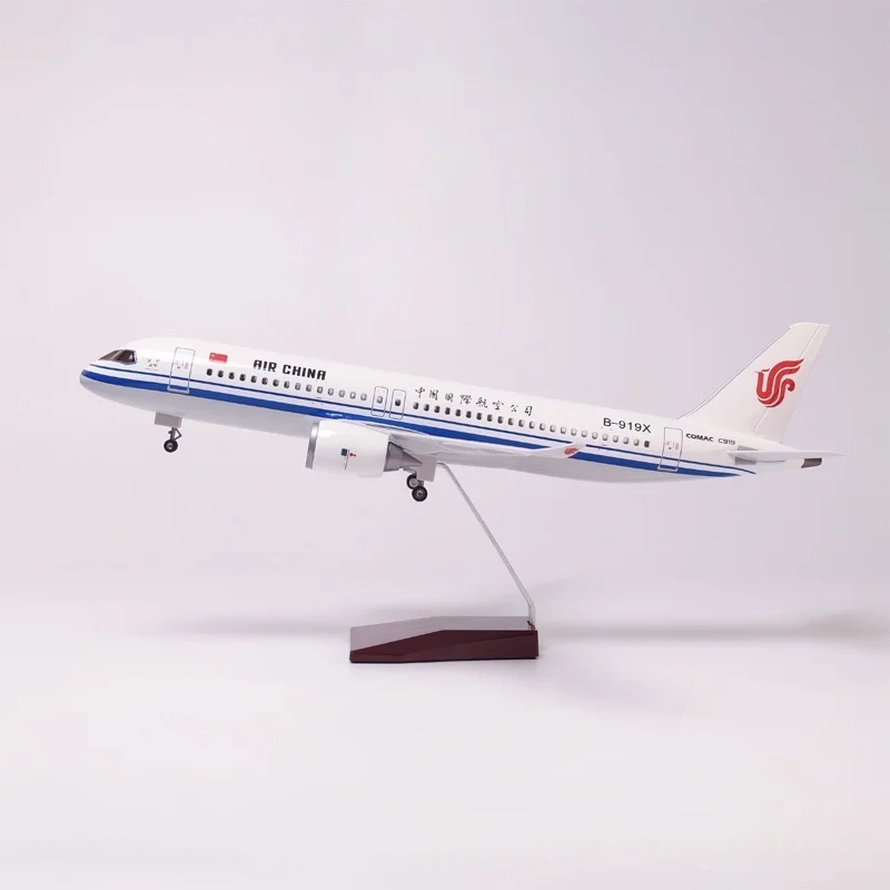 

47CM Scale China International Airlines C919 Adults Fun Resin Model Toy Airplane With Stand For Aviation Enthusiasts Collected