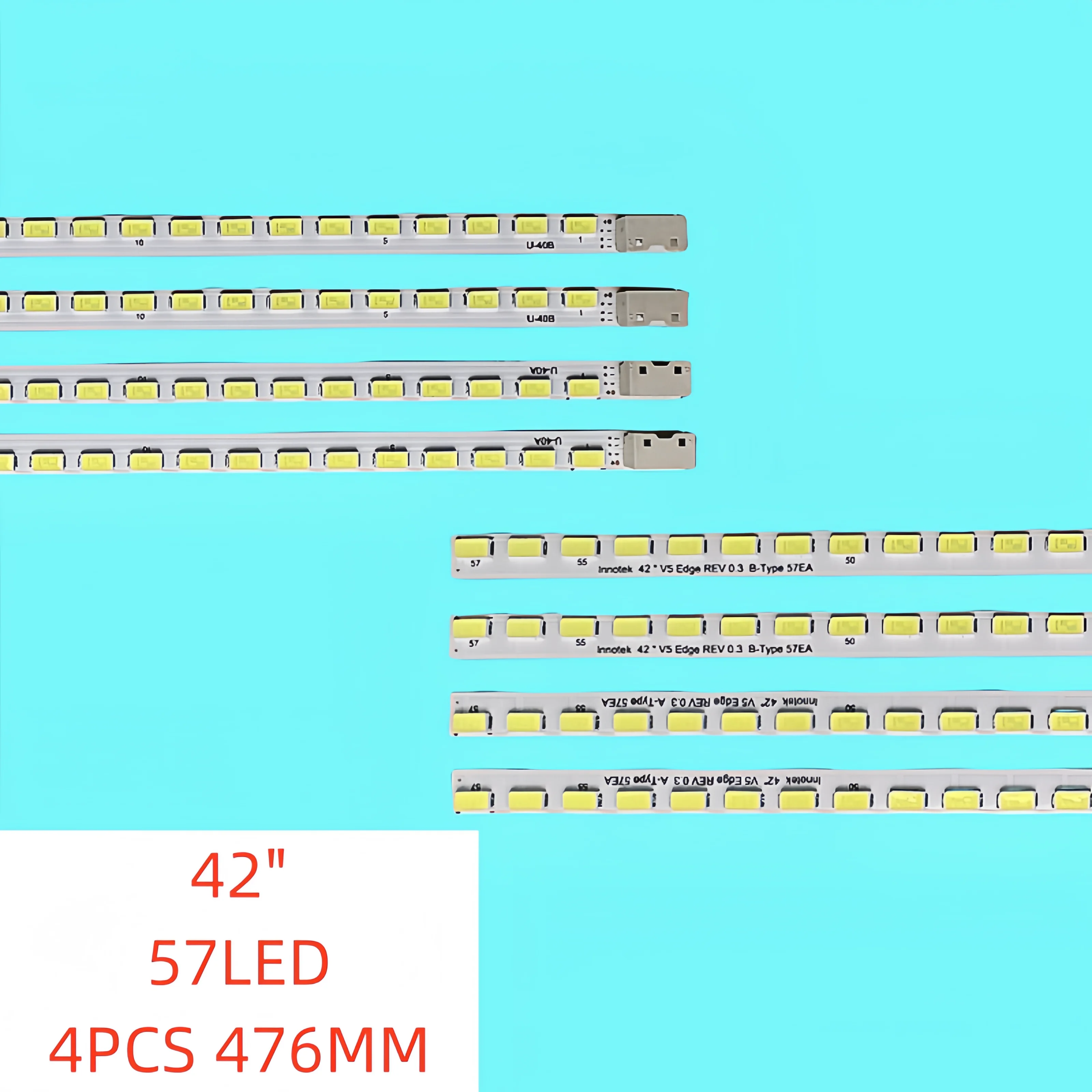 

New LED Backlight Strip for SKyworth 42E60HR 42E62RN 42E70RD 42E81RA 42E80HR 42 V5 Edge REV0.3 A/B 3660L-0352A 3660L-0353A