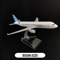 Scale 1:400 Metal Aircraft Model, KOREAN BUSAN A320 Flight Airlines Replica Aviation Airplane Miniature Collection Toy for Boy