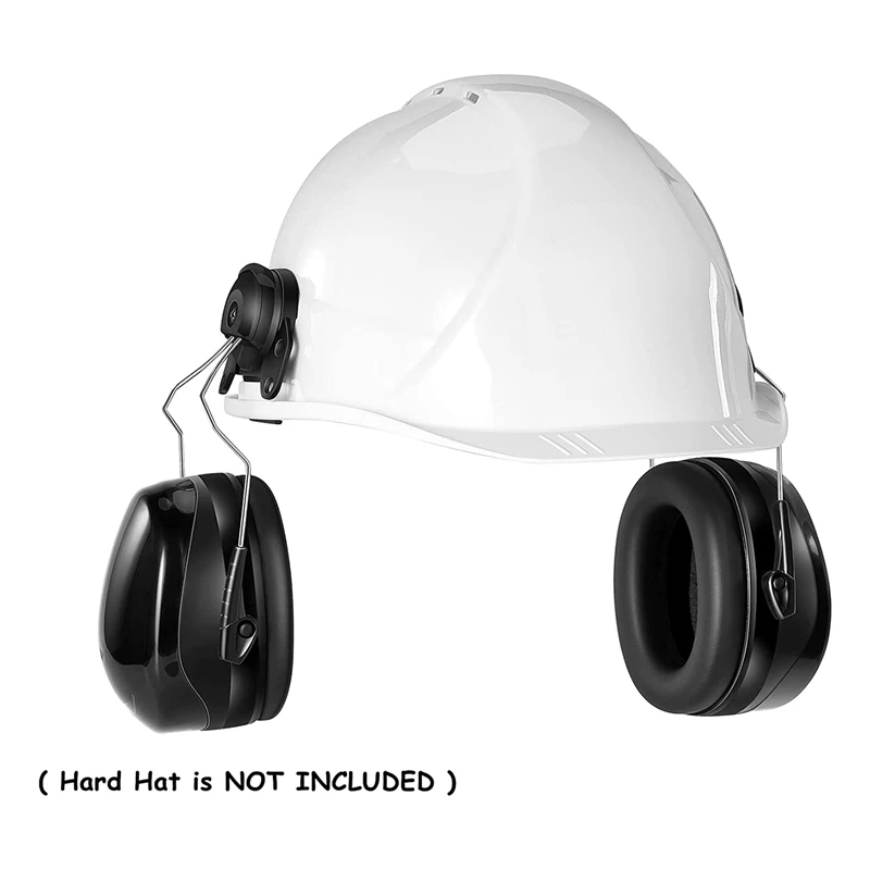 Cap-Mounted Ear Muff, NRR 22DB Adjustable Hard Hat Ear Muffs, Comfortable Cap Mounted Hearing Protection