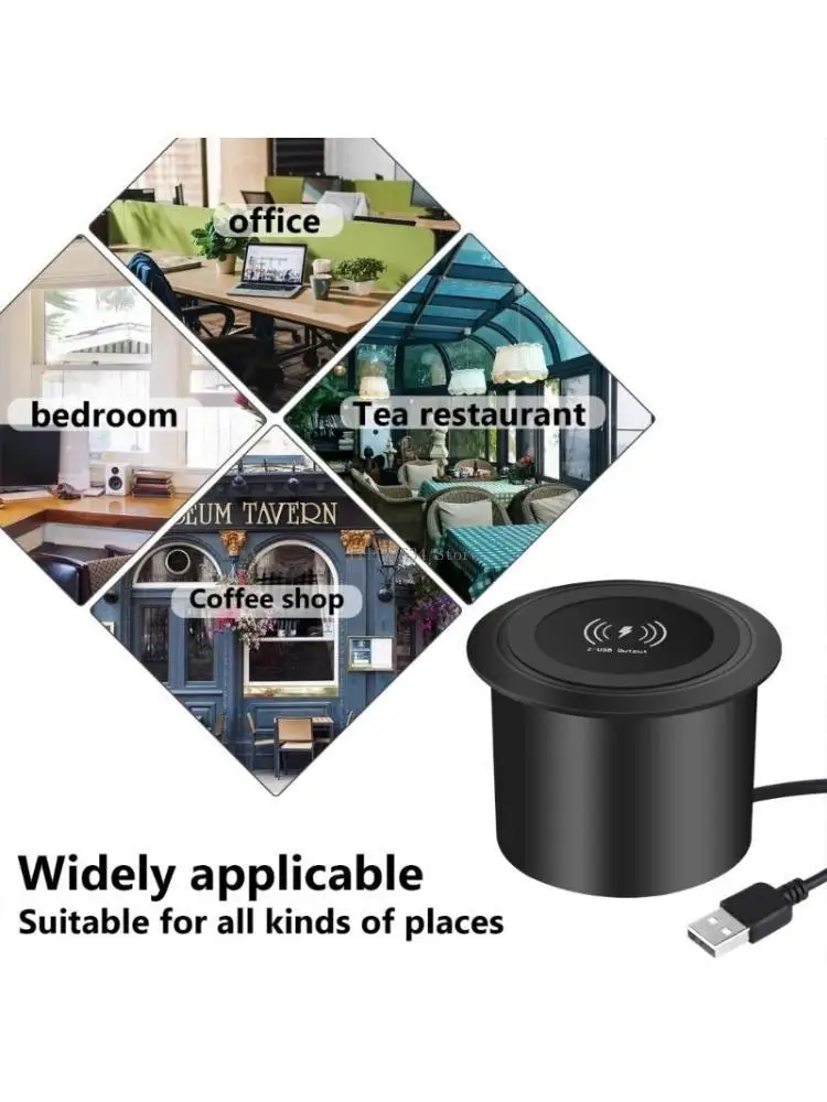 

Embedded Charging Solution, 3 In 1 Wireless with Double USB for Tablets