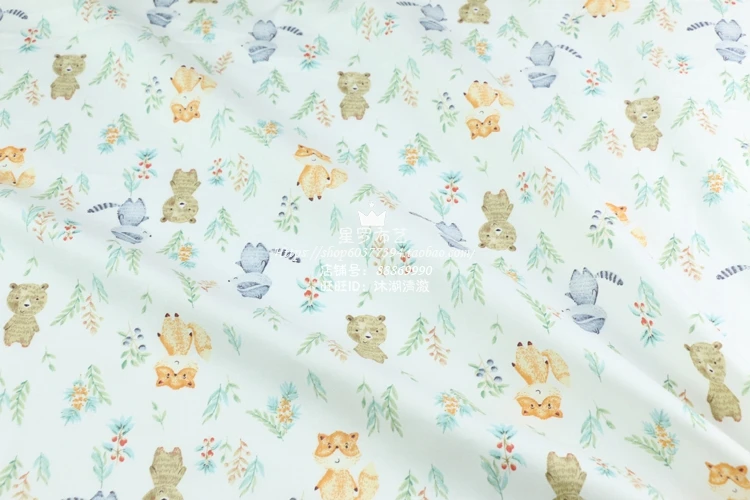 DIY sewing bedding apparel dress patchwork fabric Animal Cute Bear 100% twill cotton fabric kids handwork cloth tecidos tilda