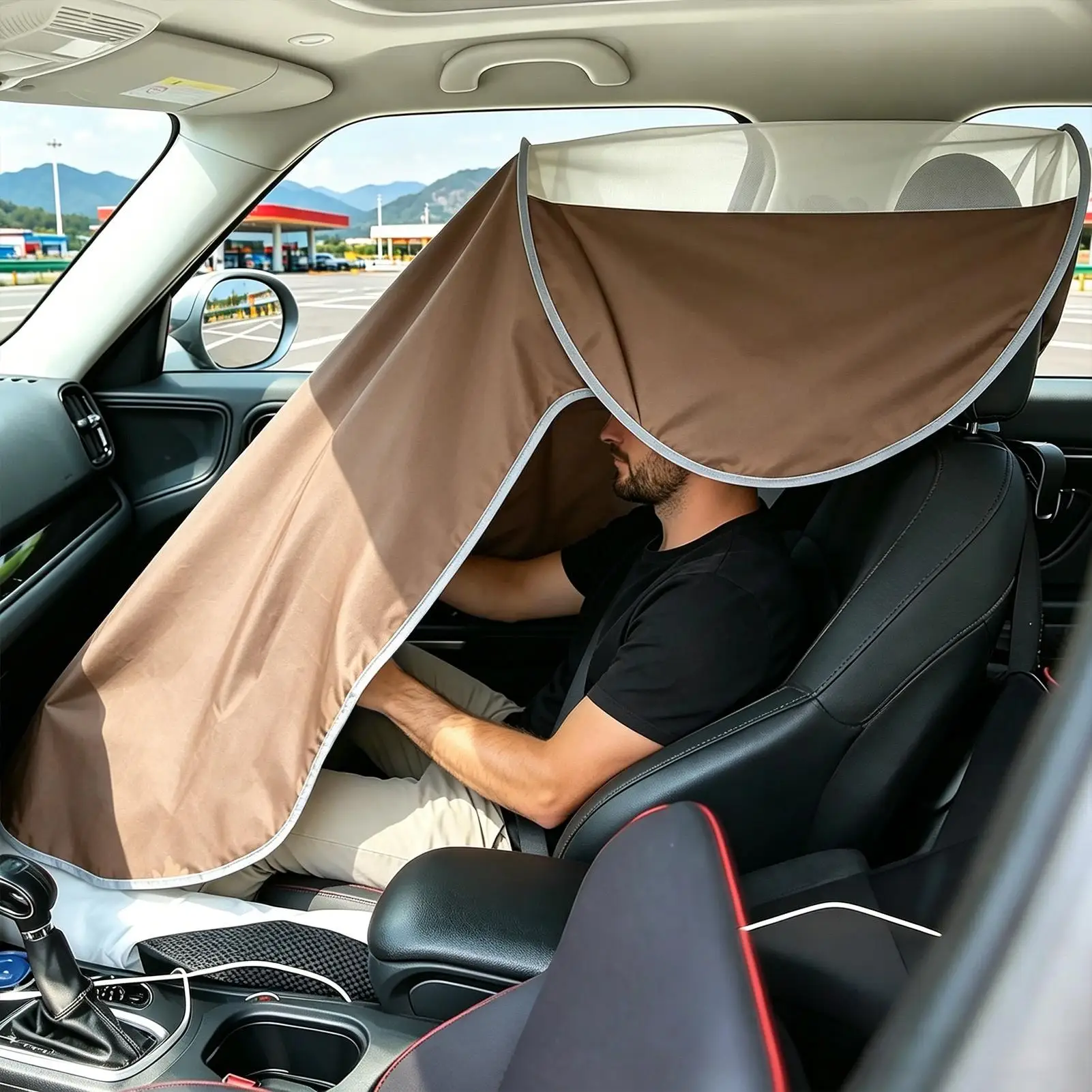 Car Sunshade Breathable UV Resistant Vehicle Sun Shade UV Protection For Vehicle Truck Rv Suv Sedan Travel Road Trip Commuting