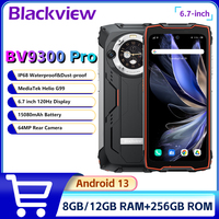 Blackview BV9300 PRO Rugged Smartphone 8GB/12GB+256GB Helio G99 6.7'' Mobile Phone 64MP 15080mAh Dual Display Cellphone