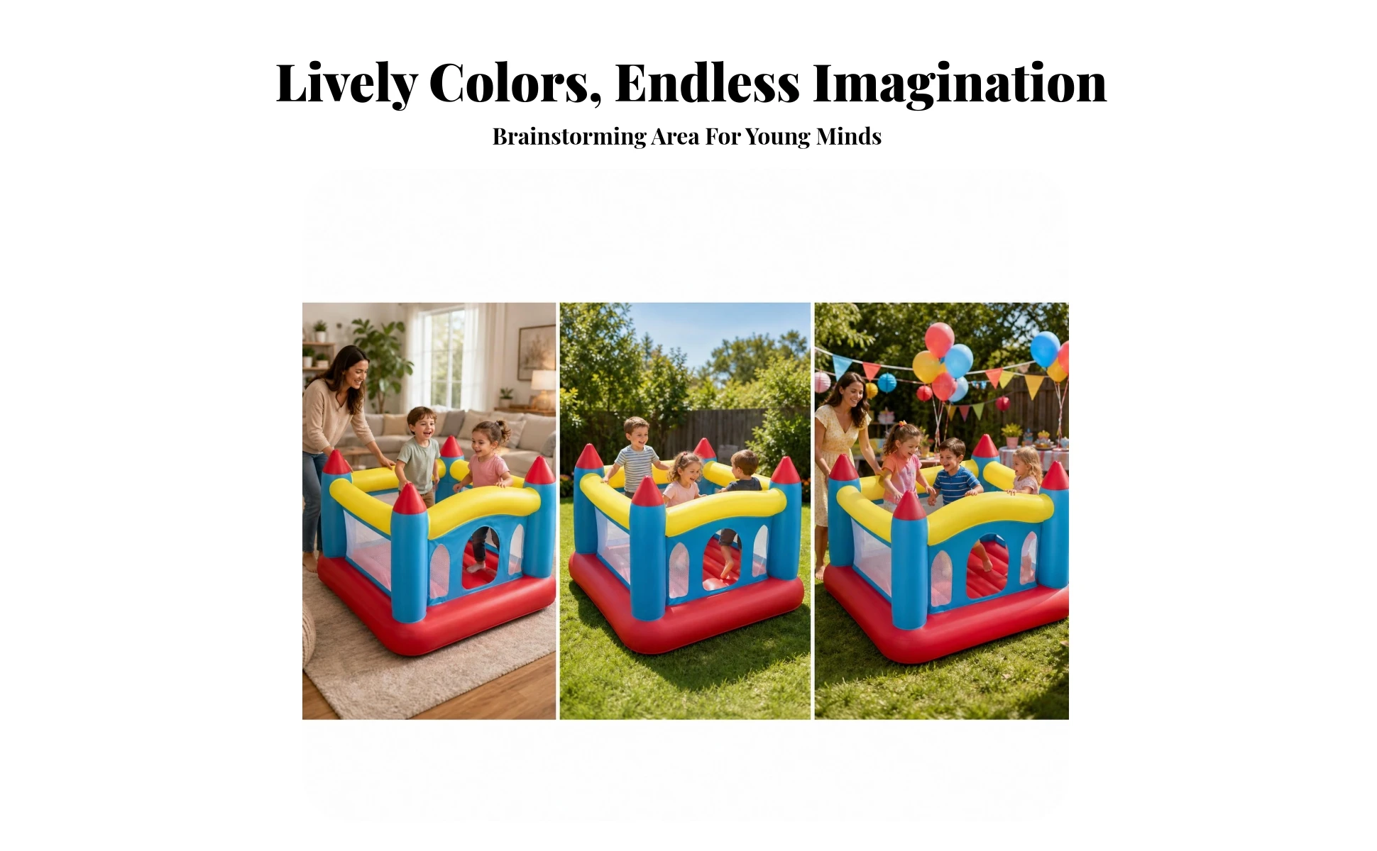 Arched Openings Inflatable Jump House Castle-Style Jump House Easy to Set up Inflatable Castle Bouncer for Children