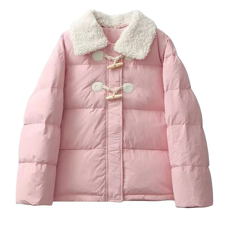 Parka rembourrée à manches longues pour femmes, pardessus chaud, veste blanche, manteau épais, mode Streetwear, années 2024, hiver, 2000