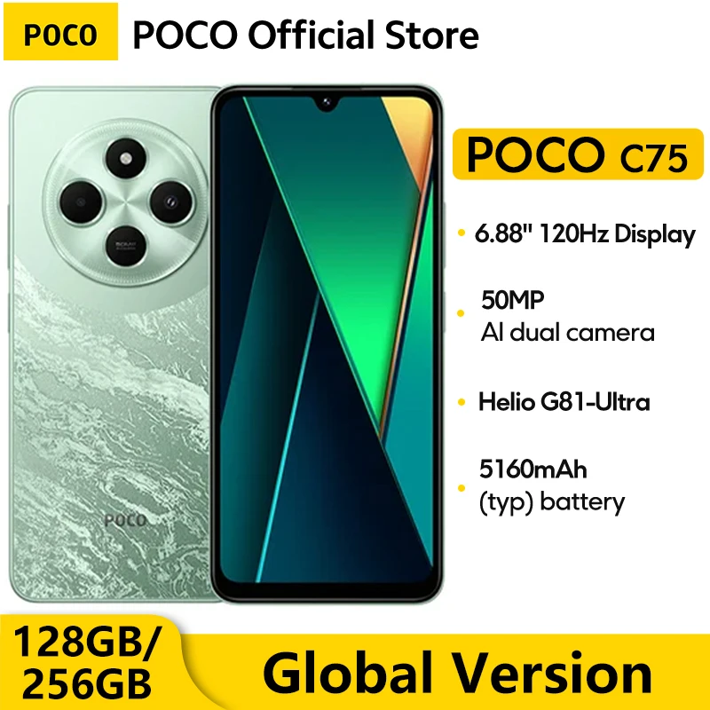 POCO C75 Global Version Smartphone NFC 128GB 256GB 6.88