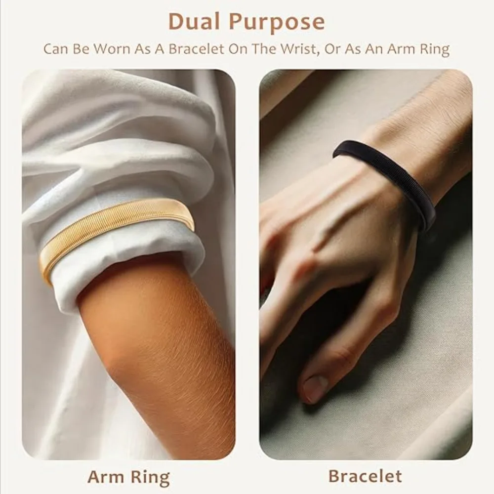 Arm Cuffs Ring Anti Slip Elastic Adjustable Metal Wristbands for Shirt Sleeve Covers Sleeves Accessories for Men Women 2PCS image 5