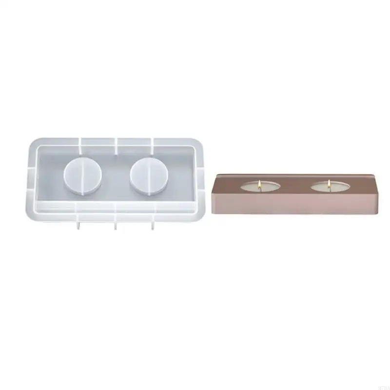 

97BA Birthday Cake Silicones Molds Sqaure Base Molds for Making Holder Tealight Holder Art Craft, Number Resins Molds