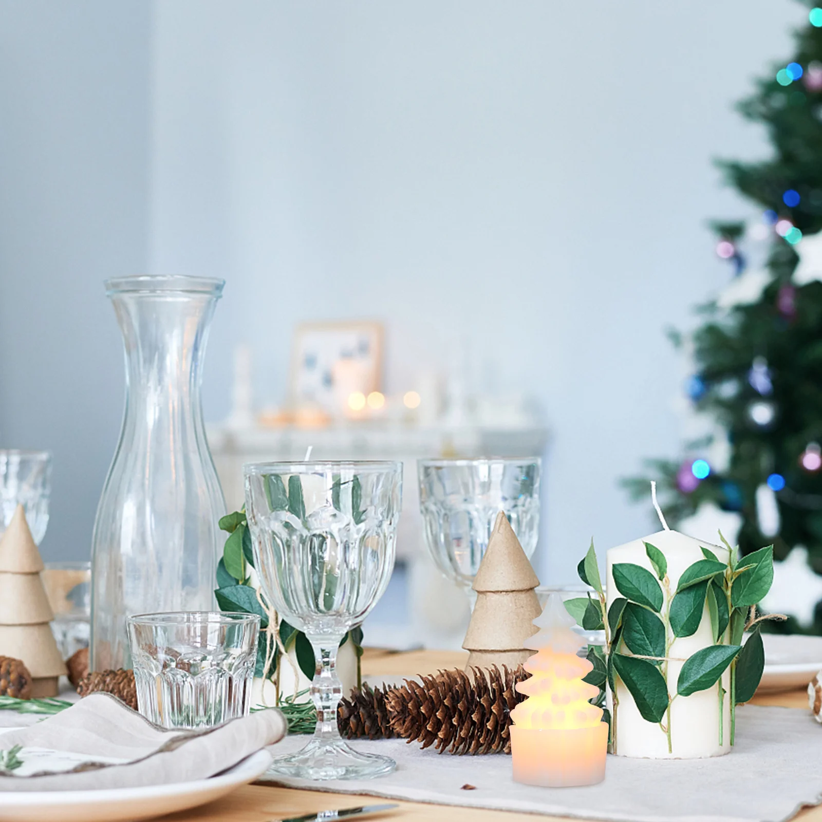 1 pz luce a LED a forma di albero di Natale luce da tavolo luminosa decorazione natalizia a forma di albero di Natale regali di Natale