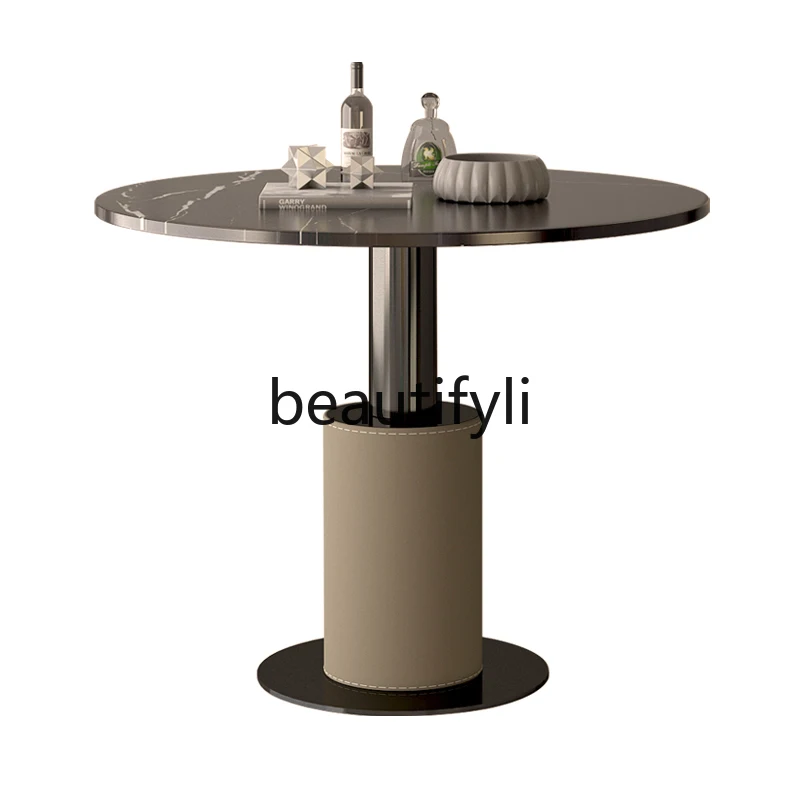 

Italian light luxury marble edge few corners high-end creative reception negotiation small round table