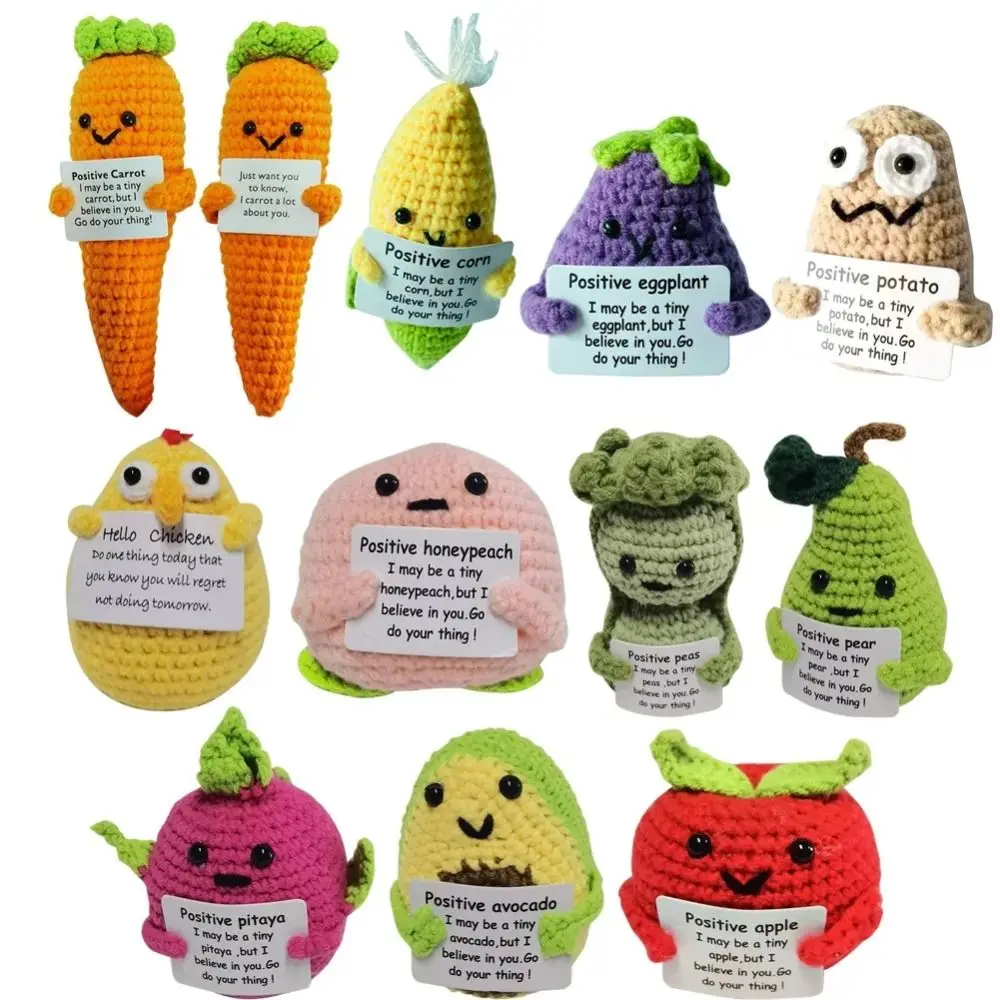 Groente Fruit Pop Positieve Energie Aardappel Hanger Mini Breien Wol Garen Pop Home Decor Hand-Stitche Aardappel Knuffel Zak