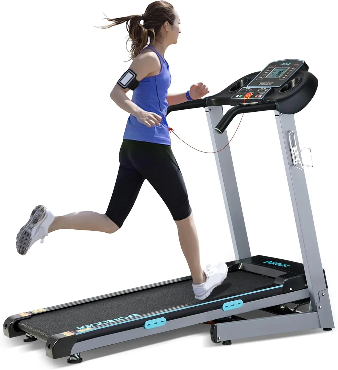 

Auto Incline - 300 lb Capacity, 3.0HP Folding Electric Treadmill Up to 8.5 MPH Speed, Running Machine with 17.5" Wide Tread Belt