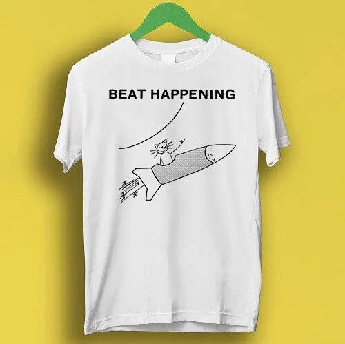 Beat Happening Indie Rock Cat And Rocket Retro Vintage Gift Tee T Shirt P932