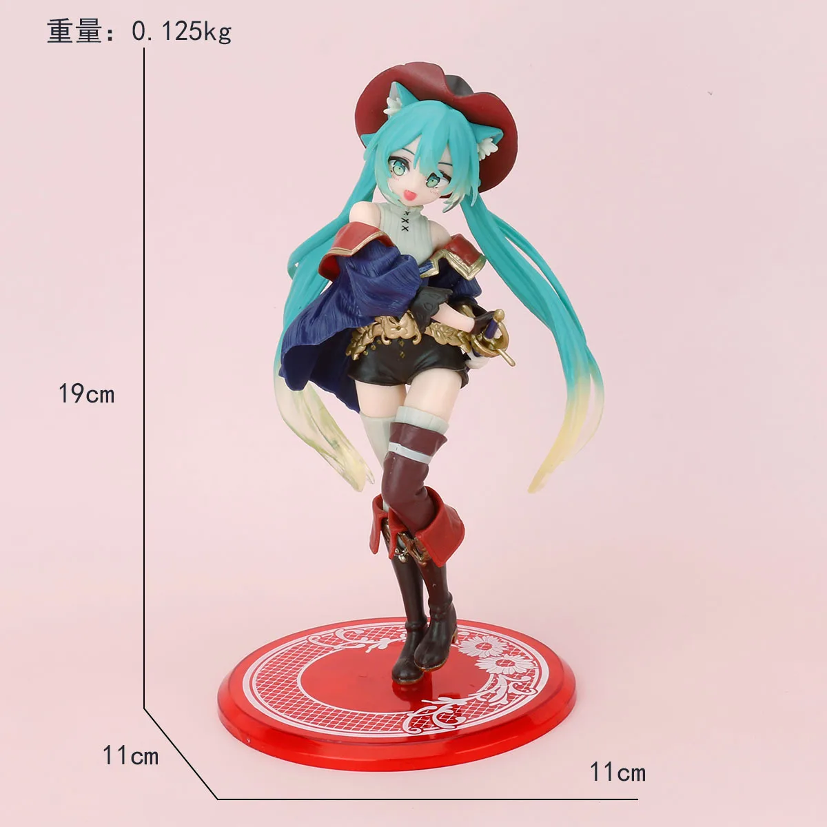 Figurka Akcji Hatsune Miku na Biurko, Urocza, Bajkowa Miku z Krainy Czarów, Miku w Kociej Butach, Figurka Anime, Kawaii, Model Dziewczyny, Zabawka, Uroczy Dekor