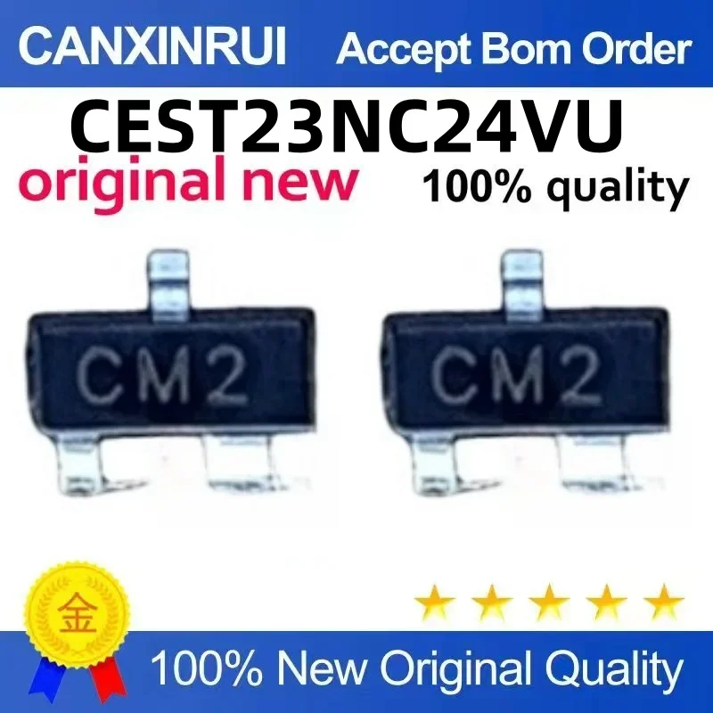 

(5-100 pieces) Brand new original CEST23NC24VU silk screen CM2 M24 SOT-23 spot chip