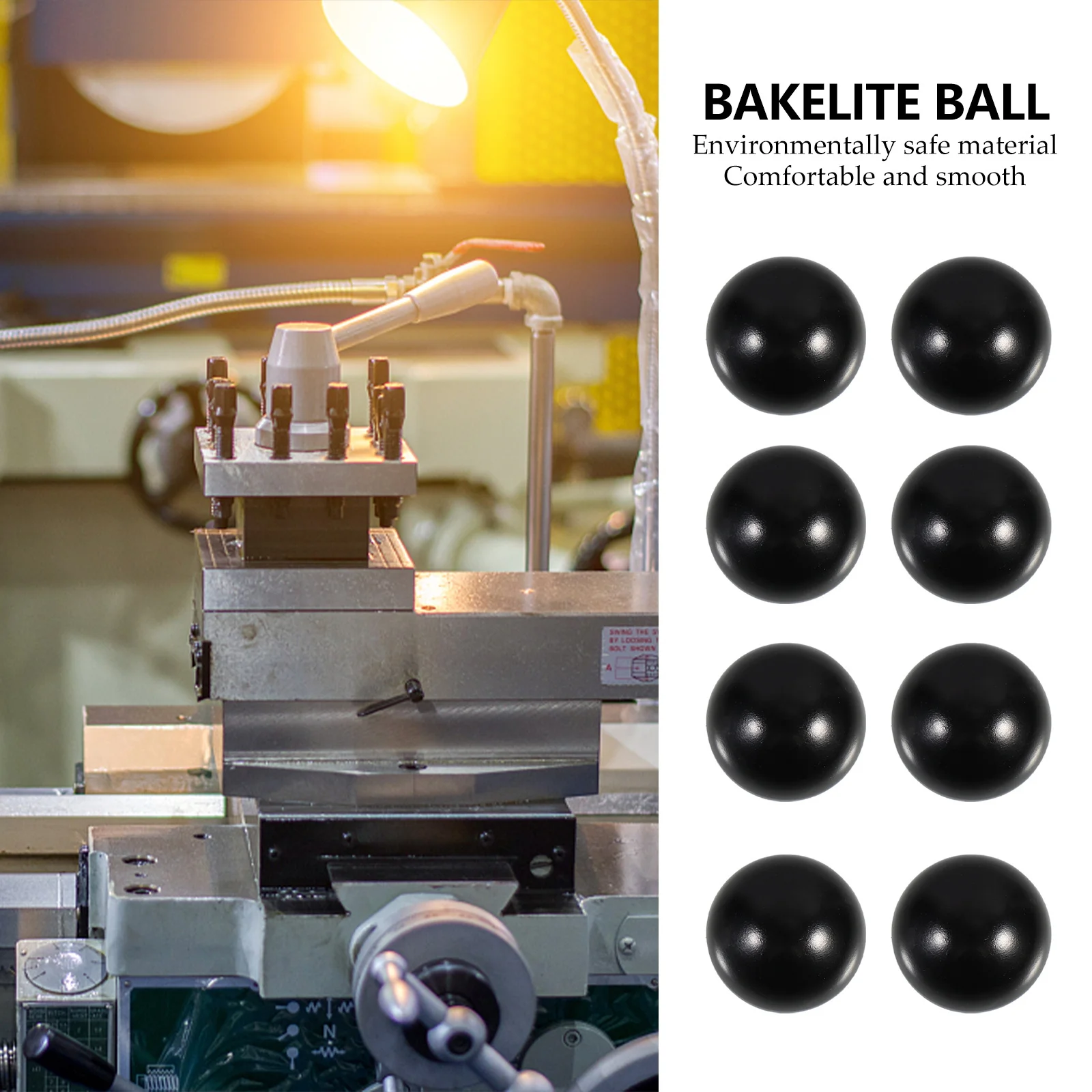 

15pcs Machine Tool Handle Ball Knob Bakelite Ball Nut Replacement Round Black 0.6Cm Diameter Durable Easy Carry