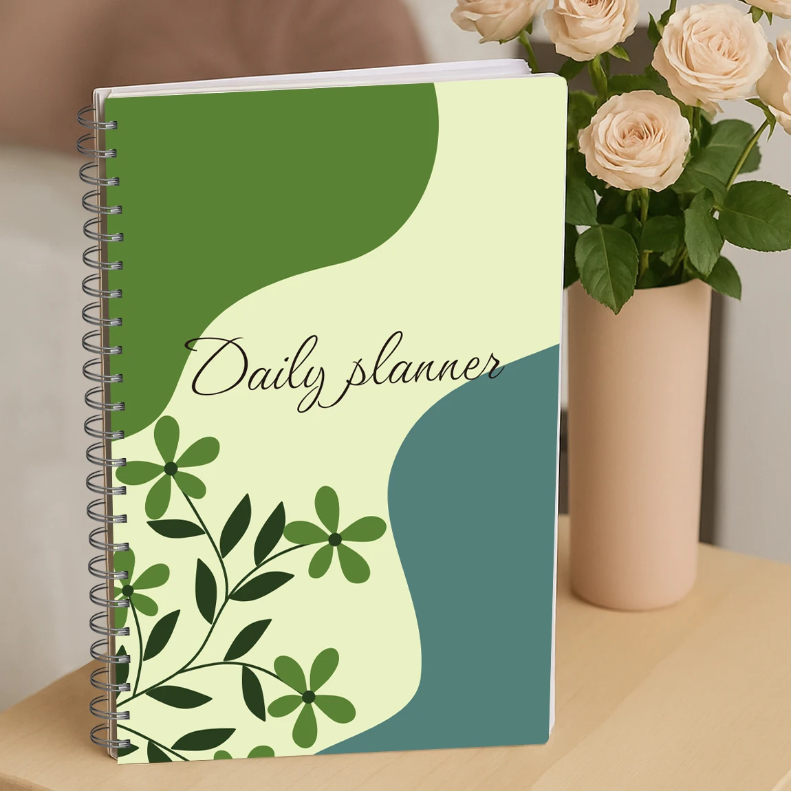 A5 Daily Planner Notebook, Undated Organizer with Schedule, Notes and To Do List, Compact Journal for School,Office,Perfect Gift