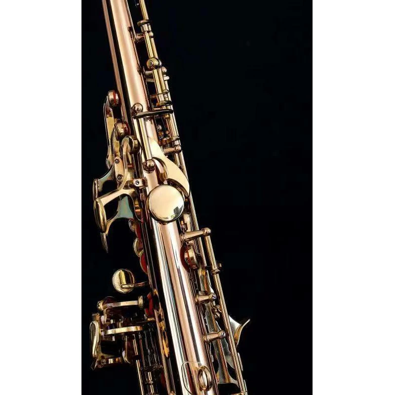 oves brass Bb straight soprano saxophone sax gold lacquer with high f#