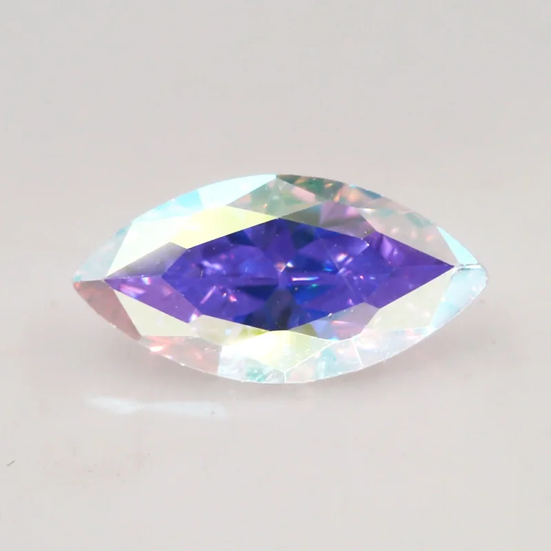 Größe 3x6mm~10x20mm Marquise-Schliff, farbig plattierte, lose Zirkonia-Steine, mehrfarbiger synthetischer CZ-Edelstein für die Schmuckherstellung – Detail 4