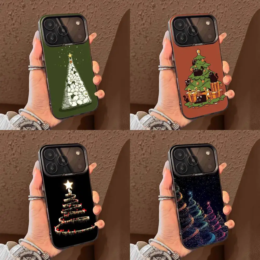 

Merry Christmas Tree Cat Phone Case For iPhone 17,16,15,14,13,12,11,Pro,Max,Plus,E,Air,Mini Black Tpu Cover