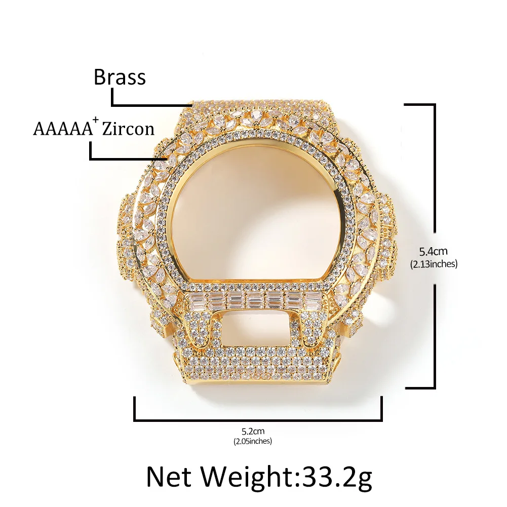 Hip Hop Bling Iced Out Watch Cases for Men Rapper Jewelry For DW-6900 Watch view 6