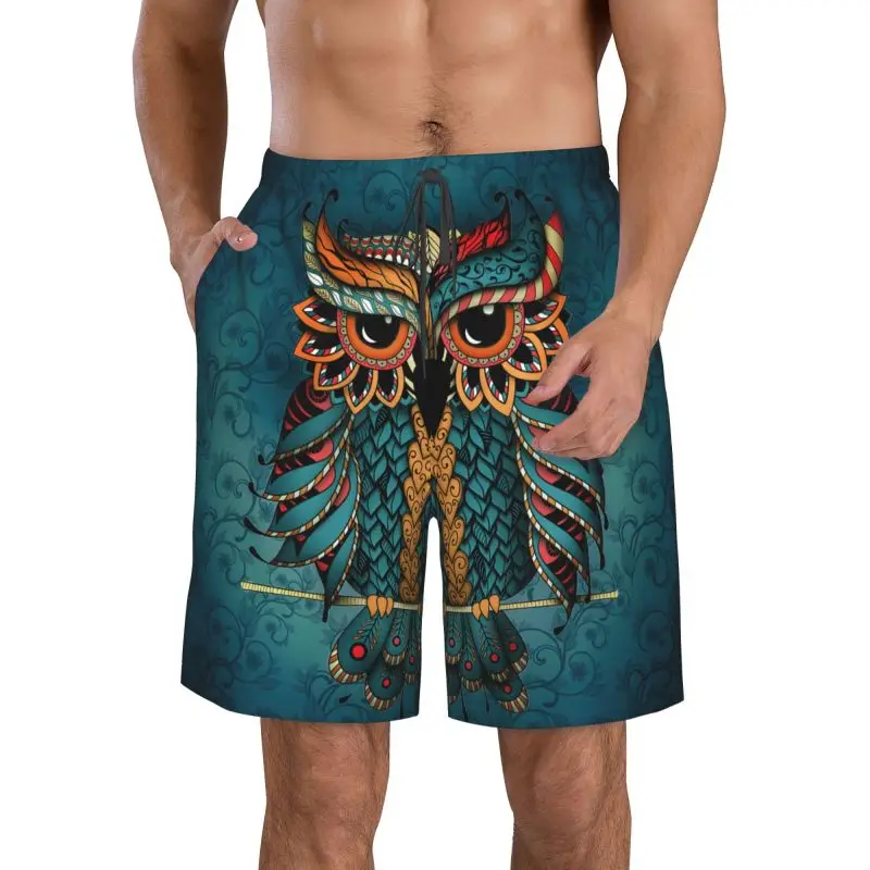 

Пляжные шорты для спорта и отдыха с рисунком совы, мужские уличные шорты, повседневные уличные шорты, свободные пижамы, мужская одежда