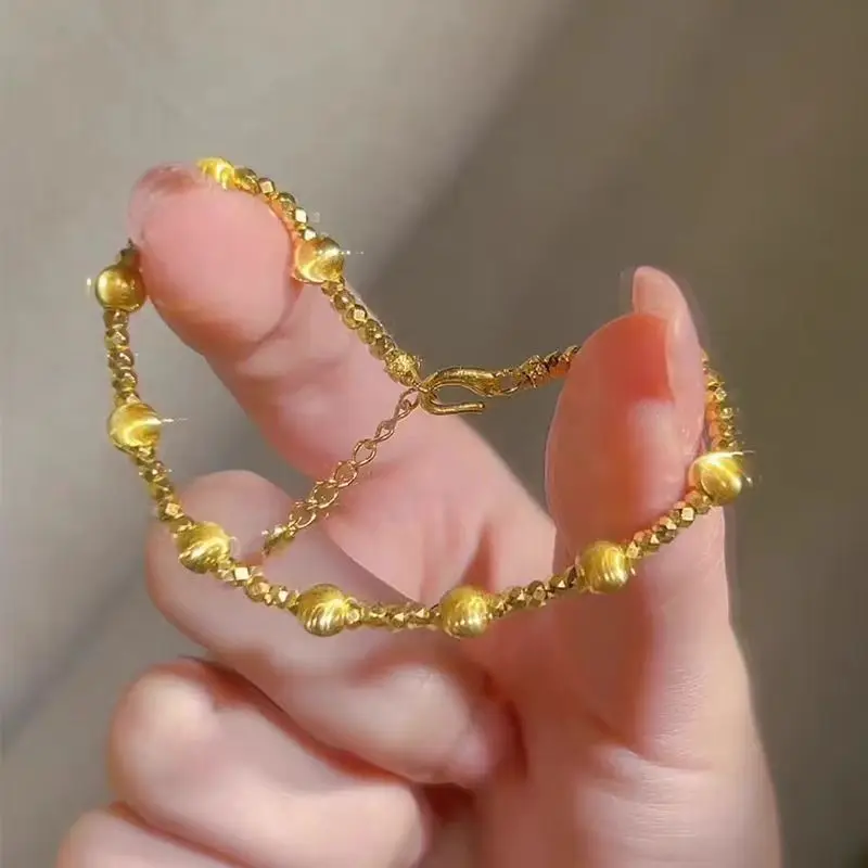 AU999 24K الذهب المرأة القط - سلسلة العين |   3D cat's - خرز عين مع ذهبي لامع، ألماس - مجموعة، رائعة وميمونة