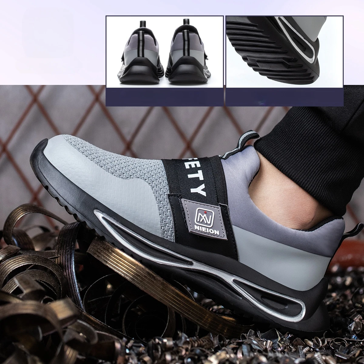 New Man Safety Shoes Puncture-Proof Work Shoes Lightweight Breathable Casual Sneaker Women Protective