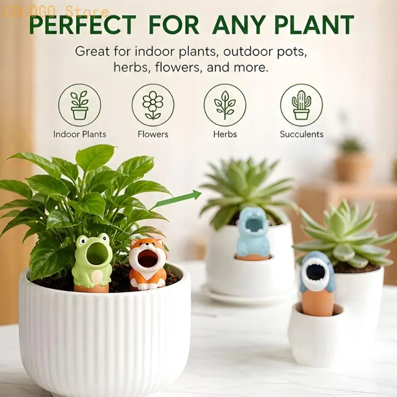 Clay Slow Watering Stakes Set of 6 for Pots and Herb Containers D0LD