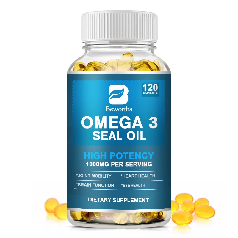 

BEWORTHS Omega 3 Capsules with EPA,DPA,DHA Support Brain,Heart Eye & Immune Health Support Joint Mobility Protect Blood Vessels