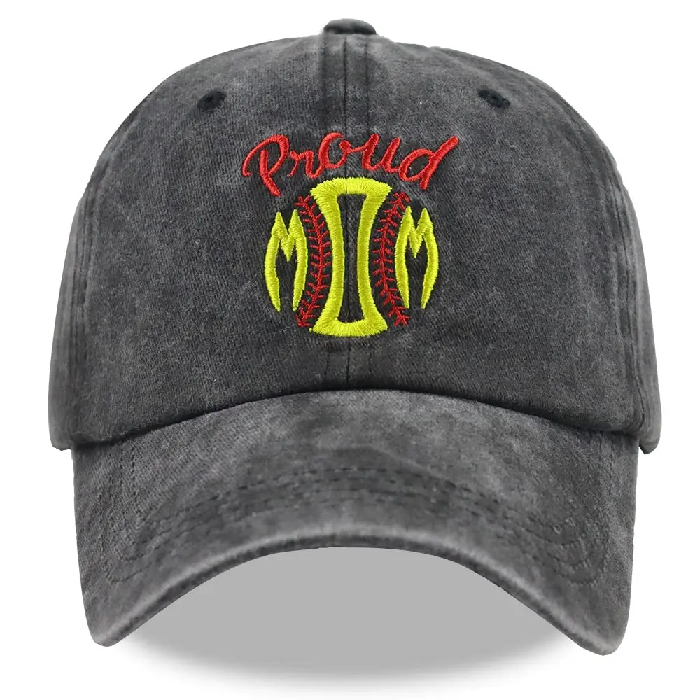 

Забавная кепка для мамы-софтболистки, регулируемая, с вышивкой, из состаренного хлопка, бейсболка для мам