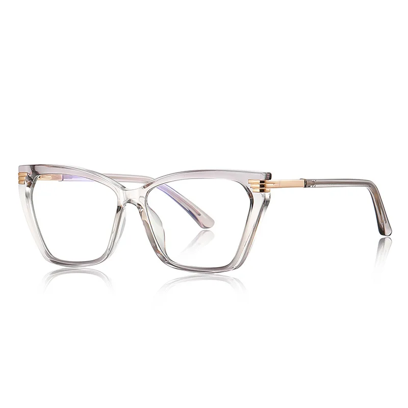 إطار نظارات عصري TR90 مضاد للضوء الأزرق خفيف للغاية على شكل عين القطة إطار نظارة نسائي إطار بصري ملون تقدمي 2272
