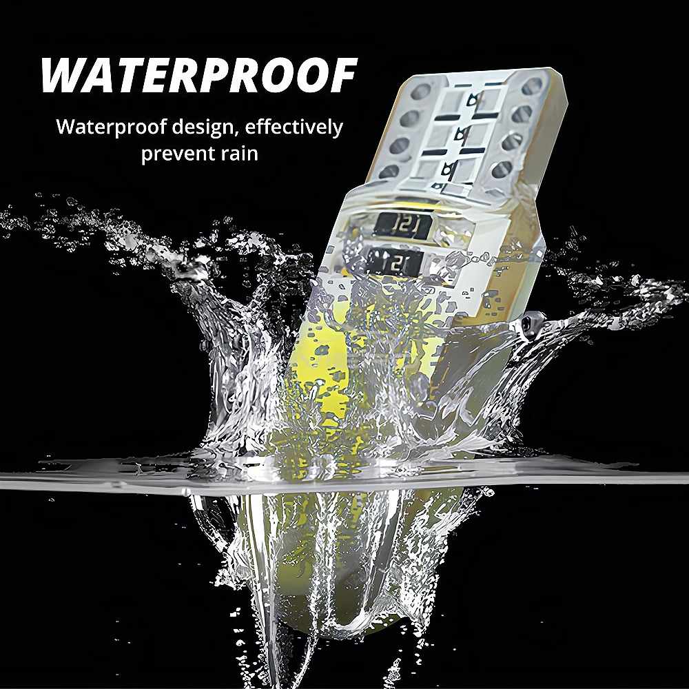 T10 W5W COB Car LED Silicagel Light, Wedge, Multiple Colour Tail LED Marker, Reading avantPlanner Plate Lamp, Auto Parking Bulb, 2Pcs