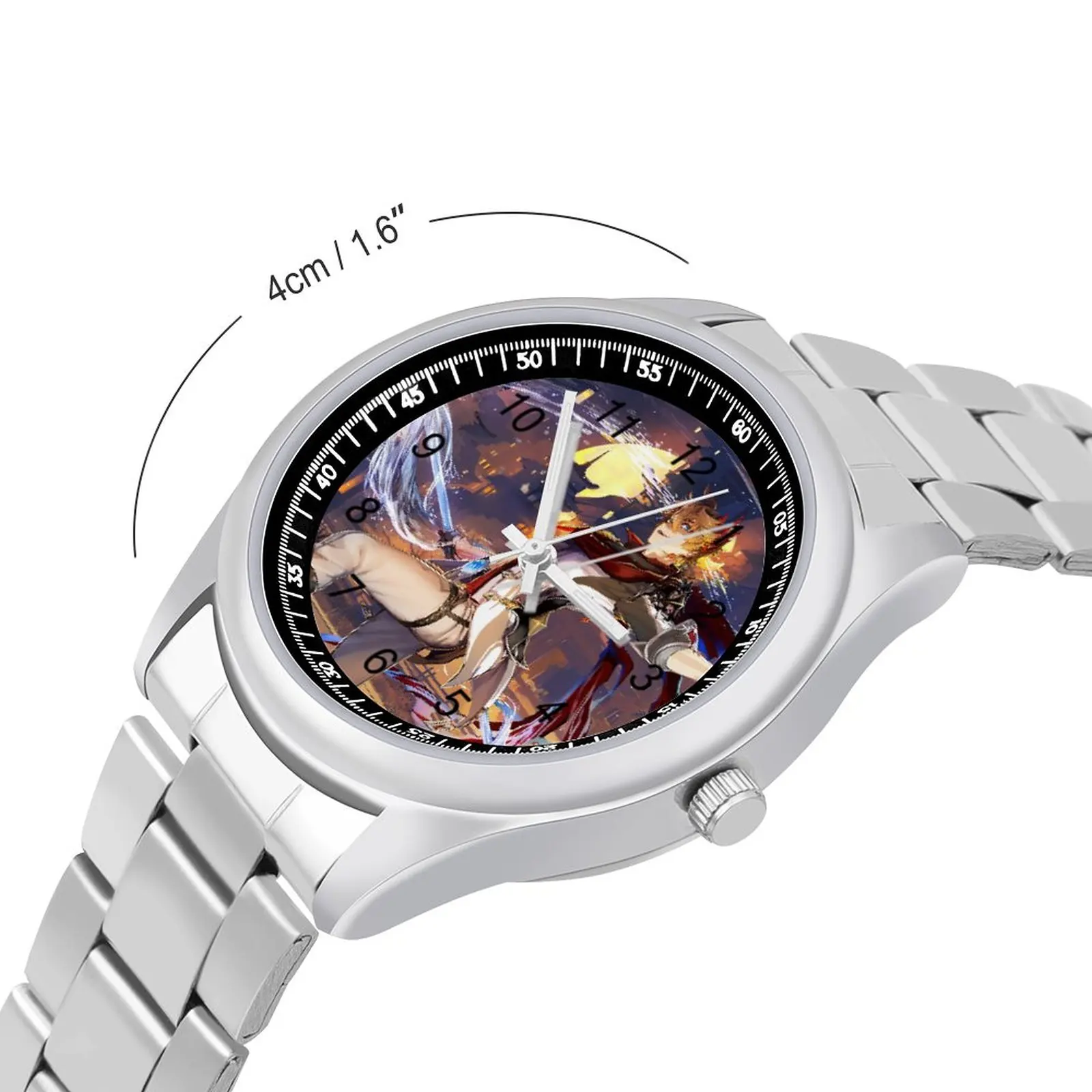 Zhongli Geo Genshin Impact Wish Quartz Watch Summon Ritual Upwrist Fancy Wrist Watch Stainless Boy Outdoor Design Wristwatch