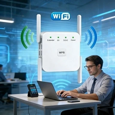 Amplificador de señal de router inalámbrico Gigabit – Repetidor WiFi de alta potencia 5G AC1200M, amplía la cobertura de la red de forma sencilla