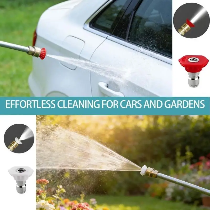 R9UF Versatiles Water Nozzle for Garden Hoses Featuring Ergonomic Design High Pressure Sprays and 3 Interchangeable tip for